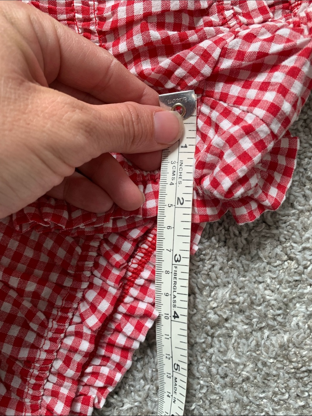 Sugar Kiss Red Gingham Smocked High Waisted Shorts - Picture 7 of 9